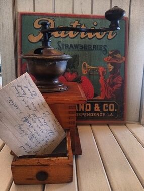 Vintage Vignette Wooden Coffee Grinder, Wood Wall Art , Ephemera